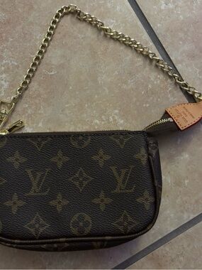 Monogram Mini Bag with Gold Chain